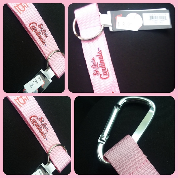 Brand New Pink St Louis Cardinals Baseball Keychain with Clip - Picture 2 of 2